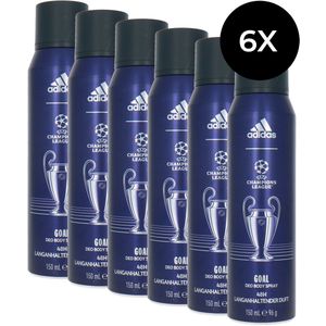 Adidas Goal Blue Deodorant Spray - 6 x 150 ml