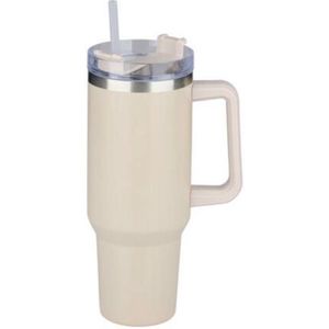 Alpina Vacuum drinkfles met rietje 1.200ML Beige