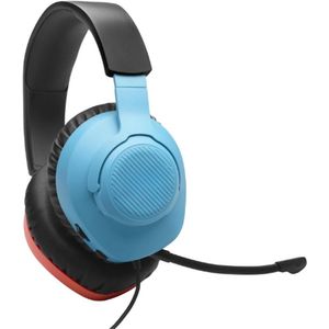 Bedrade Over-Ear Gaming Headset Met Afneembare Microfoon - JBL QuantumSOUND - Geheugenschuim - Compatibel Met Meerdere Platforms - Windows Sonic Ruimtelijk Geluid - In Blauw/Rood