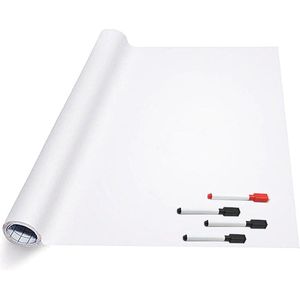 Whiteboard Folie XL Zelfklevend (200 x 45 cm) met 4 Stiften met Wisser - Whiteboard Sticker - Beschrijfbare Muursticker - Whiteboardsticker - Whiteboardfolie - Schoolbord Folie - Memobord Folie