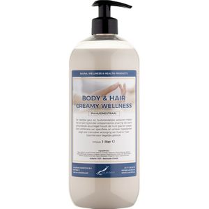 Body & Hair Creamy Wellness 1 liter - met gratis pomp - 2 in 1 voor lichaam en haar.