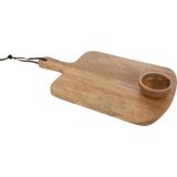 J-Line Mango snijplank + kom - hout - naturel - large - woonaccessoires