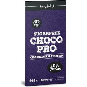 Body & Fit Food ChocoPro - Suikervrije chocolade - 1 doos (12 repen) - Puur