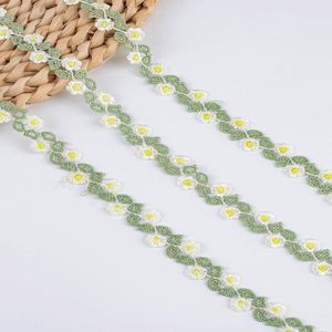 Groen Kant Trim Witte Bloem Groen Leave Lace Trim 15 Yards Applique voor Trouwjurk Bloemen Voor Naaien DIY Ambachten Home Decor