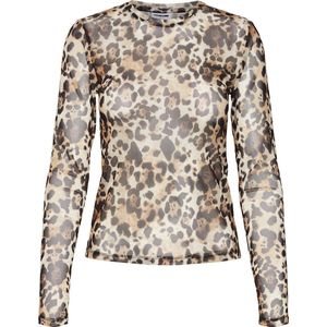 Noisy May - NMJUDITH - Mesh Top - Leopard Print - Dames T-shirt