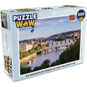 Puzzel Praag - Bruggen - Rivier - Legpuzzel - Puzzel 500 stukjes