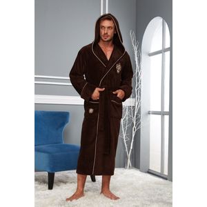 Heren Bamboe Katoen Badjas/ chocolade bruin / M