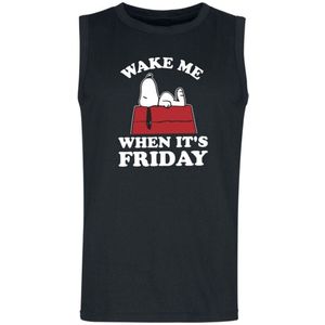 Peanuts Snoopy - Wake Me When It’s Friday Heren Tanktop - zwart - 3XL