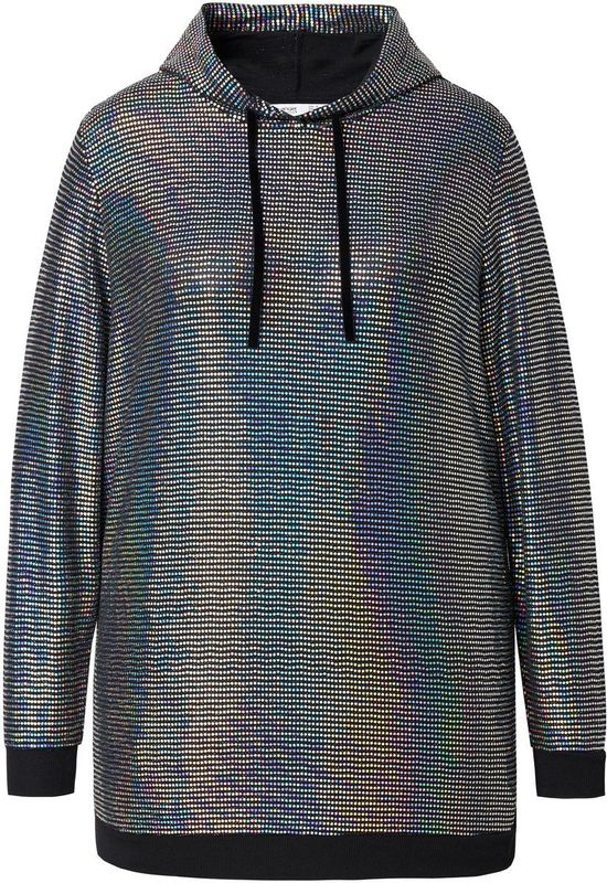 Angel of Style Angel of Style - Dames - Hoodie regenboogpailletjes capuchon - Multicolor - Maat 44