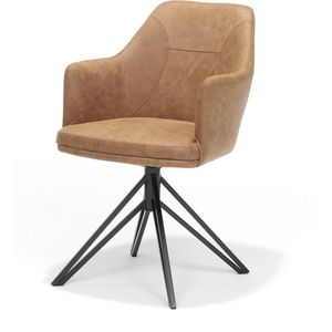 ARMST CALVIN DRAAIVOET ZW-ST SOFT COGNAC - Set van 2