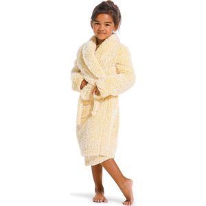 Fluffy badjas kind – kinderbadjas zacht geel – meisjes – warm & dik fleece �– Rebelle – maat 104