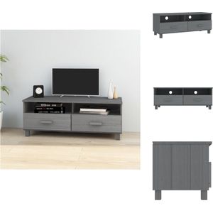 vidaXL HAMAR TV-meubel - donkergrijs - 106 x 40 x 40 cm - massief grenenhout - Kast