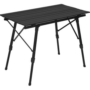 Roroa Inklapbare Campingtafel - Camping Tafel Zwart Aluminium - Verstelbare Hoogte - Lichtgewicht - Max 30kg