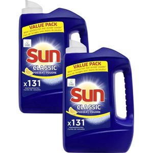 Sun - Vaatwaspoeder Classic - Citroen - Voordeelverpakking 2 x 131 vaatwasbeurten - 262 totaal