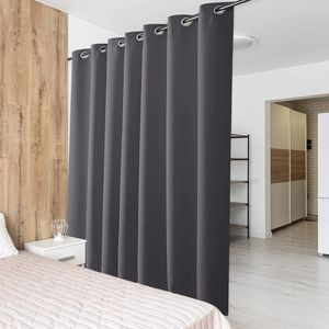 Goodivery ® - Gordijnen - Verduisteringsgordijn met oogjes - Room Divider ondoorzichtige gordijnen - 210 x 254 - Grijs