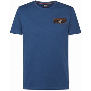 Petrol Industries - Shirt - Donkerblauw - Kwartmouw - Normale Pasvorm