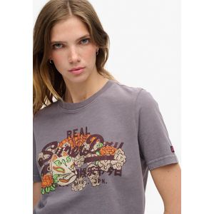Superdry - W1011506A - T-shirt - Grijs - Relaxed - Katoen - Korte Mouwen