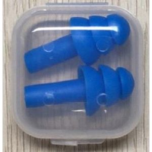 Oordoppen - Earplugs - Gehoorbescherning - Siliconen - Slapen - Reizen - Herbruikbaar - 2 stuks - Blauw
