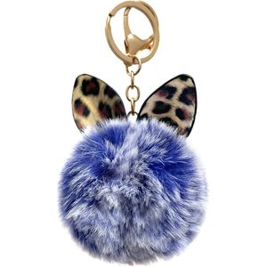 Fluffy bol hanger Sleutelhanger - Sleutel/Tas accessoires - blauw