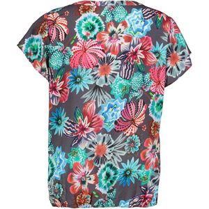 DIDI Dames Blouse Flare in dark shadow with Floral Medley print maat 48