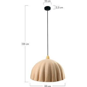 DKNC- Hanglamp Daniel - Vilt - 50x50x35cm - Creme