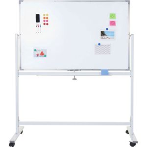 Cosmo Casa Whiteboard - Magnetisch Bord - Memobord - Prikbord - Mobiel - Verrijdbaar - Inclusief Accessoires - 150x100cm