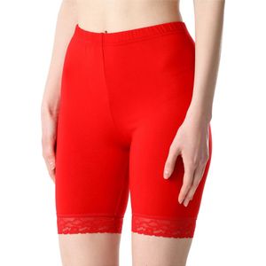 Bellivalini Dames Leggings - Vrijetijdsbroek - Korte - Katoen - BLV-BLV50-217-LE - Rood - XS