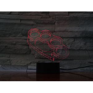3D Led Lamp Met Gravering - RGB 7 Kleuren - Boksbeugel
