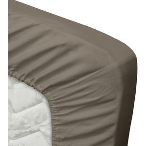 Ten Cate Hoeslaken - Hoeslaken Topper 180x200 - Hoeslaken 180 x 200 - Geschikt voor Topper Matras 180x200 - Katoensatijn - Topdekmatras 180 x 200 - Hoekhoogte 10 cm - Taupe