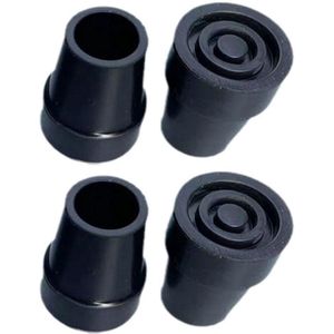 TOVBMUP Wandelstok rubberen bumper - Antislip rubberen punt - Vervangende wandelstok rubberen punt - Wandelstok accessoire - 19 mm - Voor krukken, wandelstokken, trekkingstokken - 4 stuks