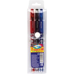 Centrum Uitwisbare Gelpennen 3-Pack 0,5 MM - Rood - Zwart - Blauw