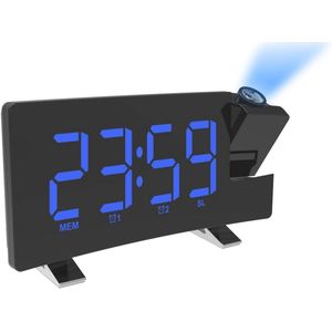 Projectiewekker voor slaapkamer met digitale wekkers en 180° draaibaar LED-display
