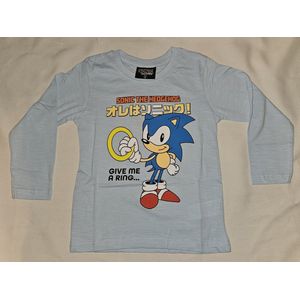 Sonic the Hedgedog longsleeve katoen give me a ring licht blauw maat 104