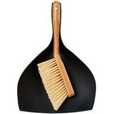 Stoffer en Blik - Zwart - Bamboe en Kunststof - Voor Binnen en Camping