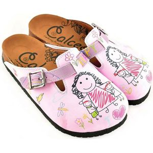 GOBY Clogs met Happy Print Dames – Handgemaakt – Premium Kwaliteit – Maat 35