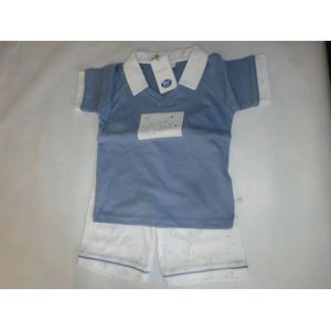 Noukie's - Zomer pyjama blauw -  Polo -  Nouky beer - 3 jaar 98