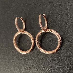 Oorhangers - 925 sterling zilver - rosé goudkleur - buddha style - dubbele ring