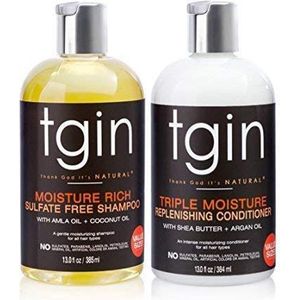 TGIN Shampoo + Conditioner Duo For Natural Hair - Dry Hair - Curly Hair