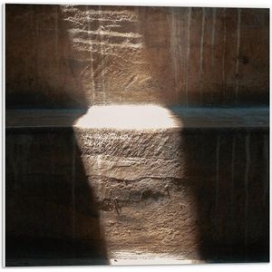 Forex - Zonnestralen op Houten Trap - 50x50cm Foto op Forex