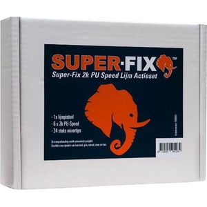 Super-Fix actieset - 2K lijmpistool - 6 x 2K PU Speed 50 ml - 24 mixertips