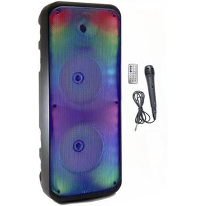 Verlichte Karaokeluidspreker - INOVALLEY - KA25-FIRE - Bluetooth V5.0 - 64 cm - 850 W - Zwart