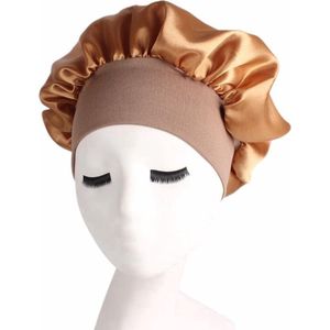 Jumada's - Satijnen slaapmuts - Slaapmuts - Satijn - Nacht muts - Bonnet - Slaap cap - Bonnet - Dames - Volwassenen - Goud