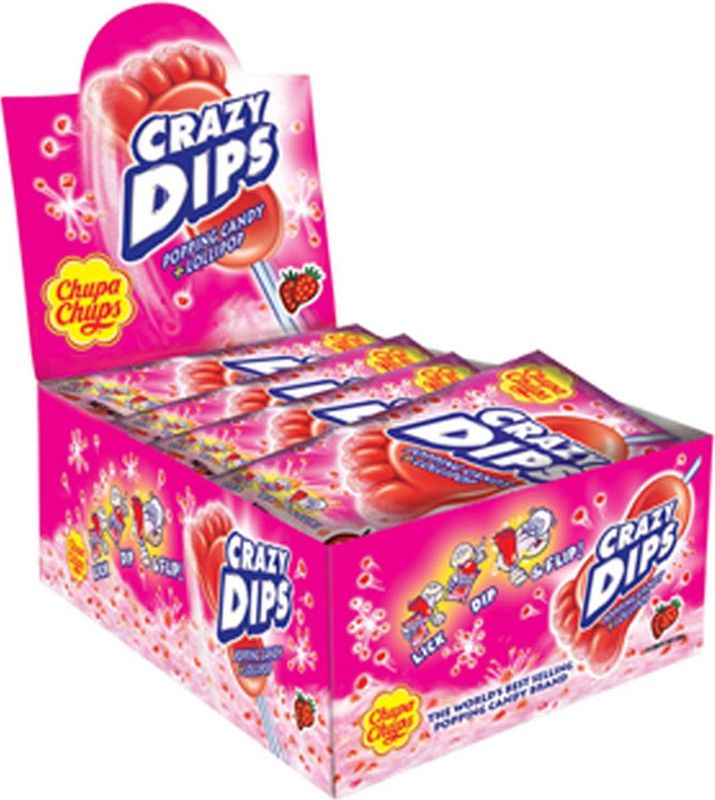 Chupa Chups - Crazy Dip Aardbei - 24 Stuks