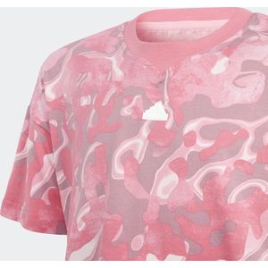 adidas Sportswear Future Icons Allover Print Katoenen T-shirt Kids - Kinderen - Roze- 152