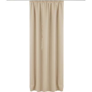 JEMIDI Kant-en-klaar blikdicht gordijn - Gordijn met plooiband 245 x 140 cm - Voor op gordijnrail - Crème