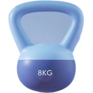 Zachte Kettlebell(8kg)Blauw-soft kettlebell-Yoga Kettlebell met ijzeren zand-antislip handvat-voor thuis en sportschool veiligheidstraining-gewichtheffen-crosstraining- fitness