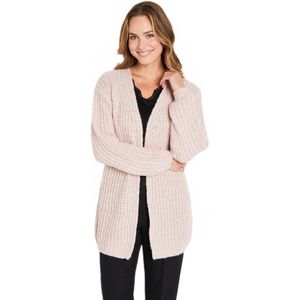 Effen lang vest met grote gebreide rand