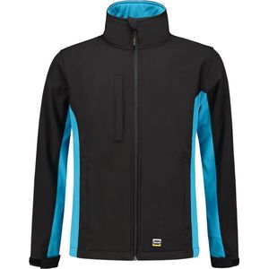 Tricorp 402002 Softshell Bicolor - Zwart/Turquoise - 6XL