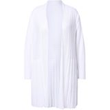 MIAMODA - Dames - Vest A-lijn structuurmix - Off-white - Maat 42+