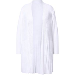 MIAMODA - Dames - Vest A-lijn structuurmix - Off-white - Maat 42+